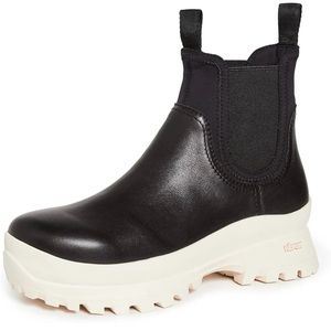 NIB $395 Loeffler Randall Tara Rubber Platform Chelsea Boots Black / Cream 7